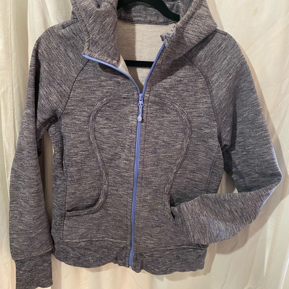 Lululemon Vintage Full Zip Scuba Jacket Coat grey/blue Snake Print